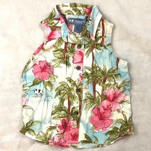 Big Dogs Sleeveless Aloha Shirt - Sixe 4/5